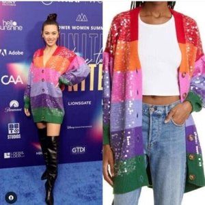 FARM Rio Multicolor Sequin Cardigan